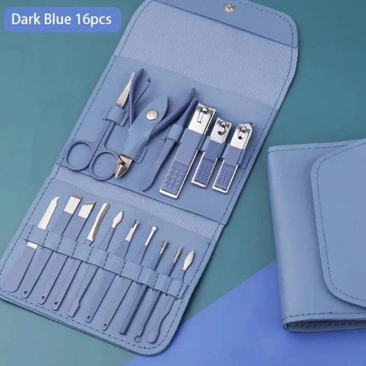 Stainless Steel Manicure Pedicure Kit  16 in 1 Grooming Set Cyntinostore