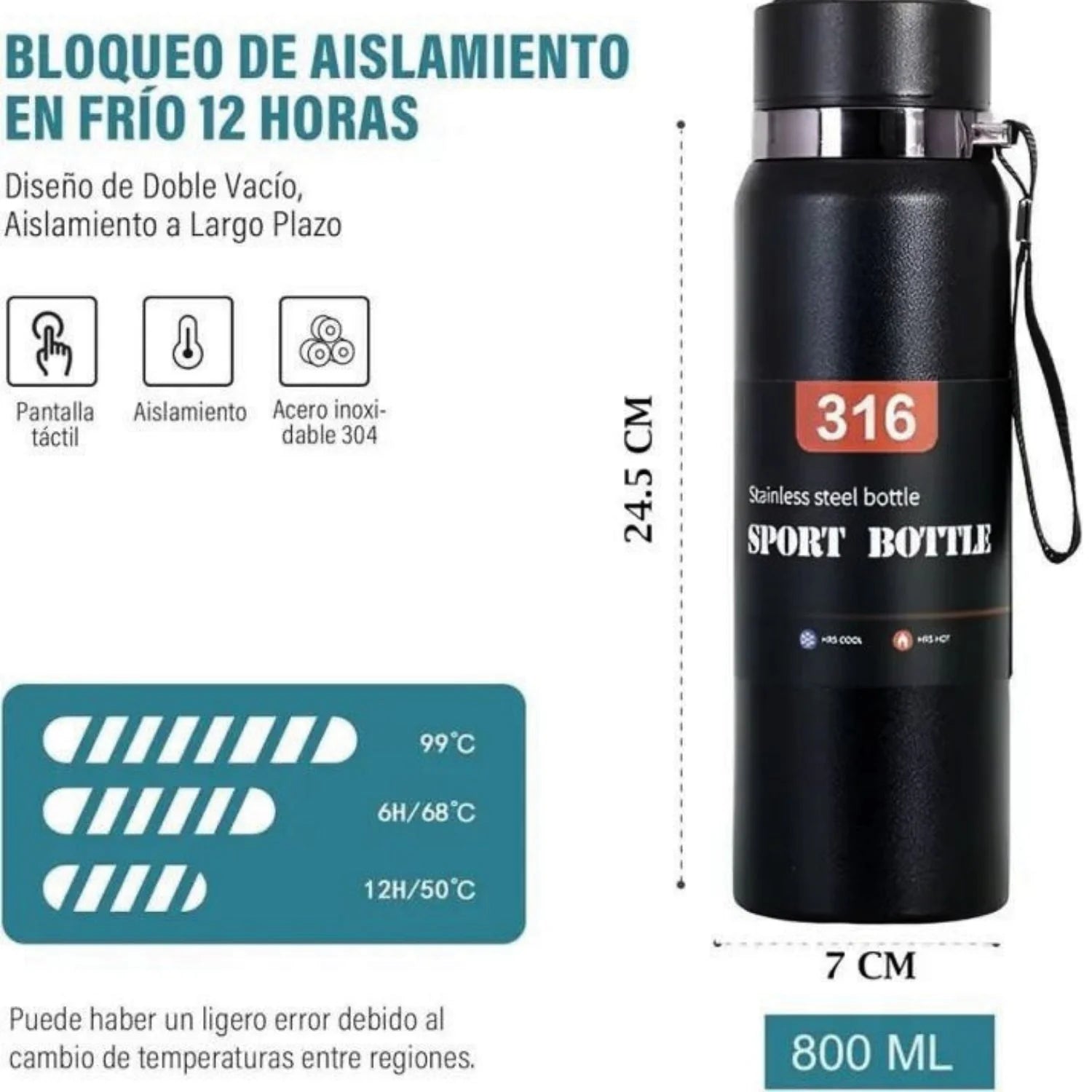 800ml Stainless Steel Water Bottle with LED Temperature Display – Hot & Cold Vacuum Insulated | 316 SUS Steel Flask Cyntinostore