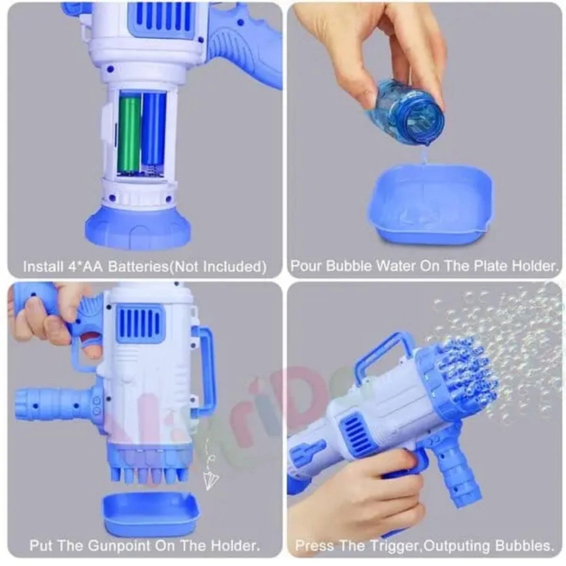 2-in-1 Bubble Gun for Kids – Automatic Bubble Blower &amp; Handheld Fan Cyntinostore