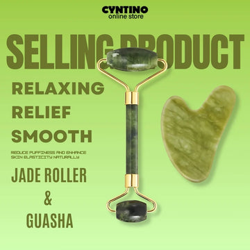 Green Quartz Jade Roller & Gua Sha Facial Massage Duo