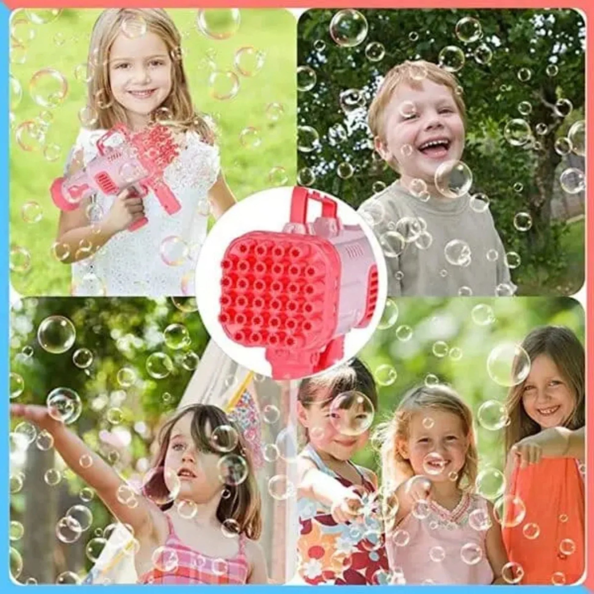 2-in-1 Bubble Gun for Kids – Automatic Bubble Blower &amp; Handheld Fan Cyntinostore