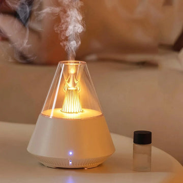 Volcano Room Diffuser USB Air Humidifier – 150ml Aromatherapy Cool Mist Maker with Remote &amp; Retro Light Cyntinostore