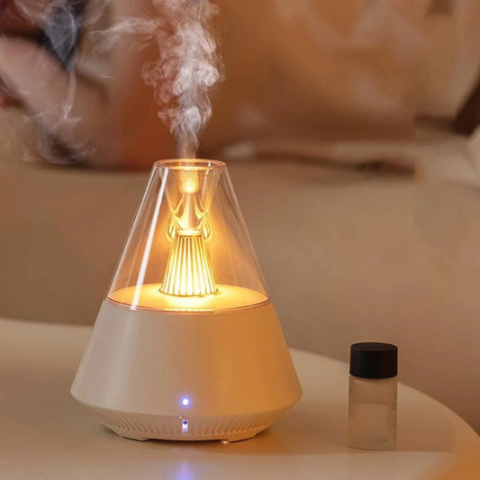 Volcano Room Diffuser USB Air Humidifier – 150ml Aromatherapy Cool Mist Maker with Remote &amp; Retro Light Cyntinostore