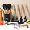 12-Piece Heat Resistant Silicone Kitchen Utensil Set with Wooden Handles xtreme china
