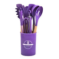 12-Piece Heat Resistant Silicone Kitchen Utensil Set with Wooden Handles xtreme china