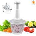 1500ML Manual Food Chopper Hand-Powered Vegetable Cutter with 3 Stainless Steel Blades Cyntinostore