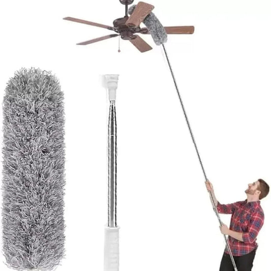 ceilling fan cleaning brush Microfiber Duster with Stainless Steel Extension Pole Cyntinostore