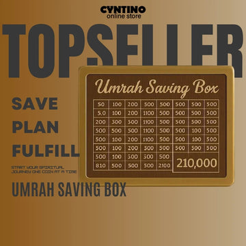Wooden Umrah Saving Box 280‑Day Savings Plan