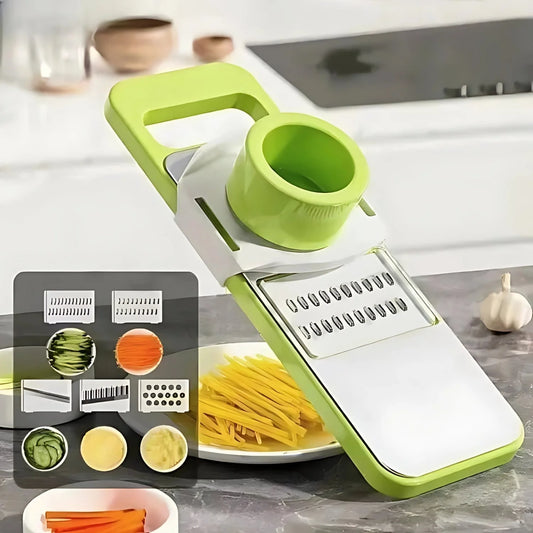 5-in-1 Stainless Steel Vegetable Cutter – Multifunctional Grater, Slicer, Shredder & Peeler Ar