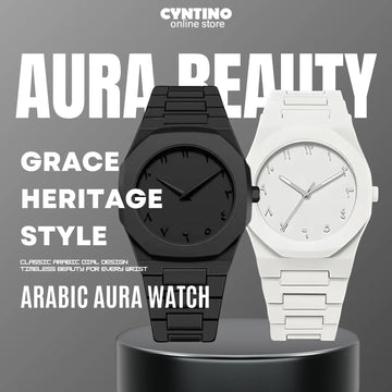 Black & white Aura Watch All-Black Arabic