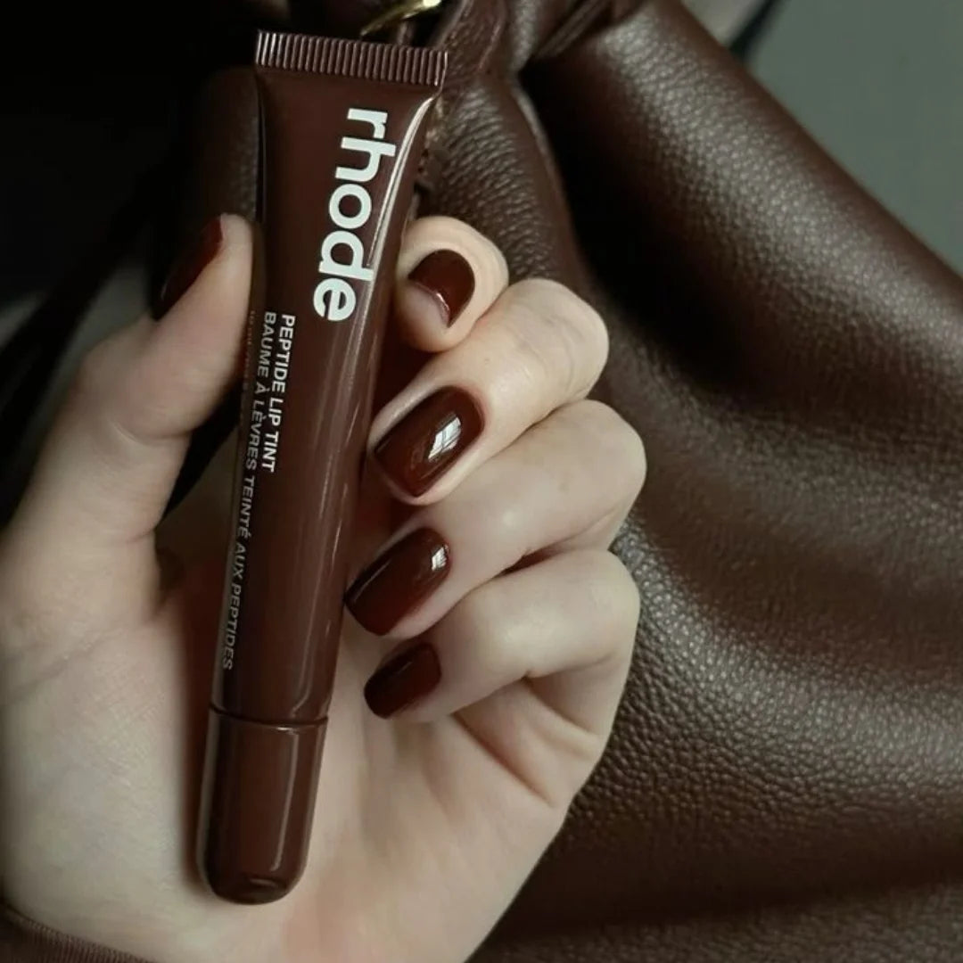 Rhode lip tint espresso swatch on lips