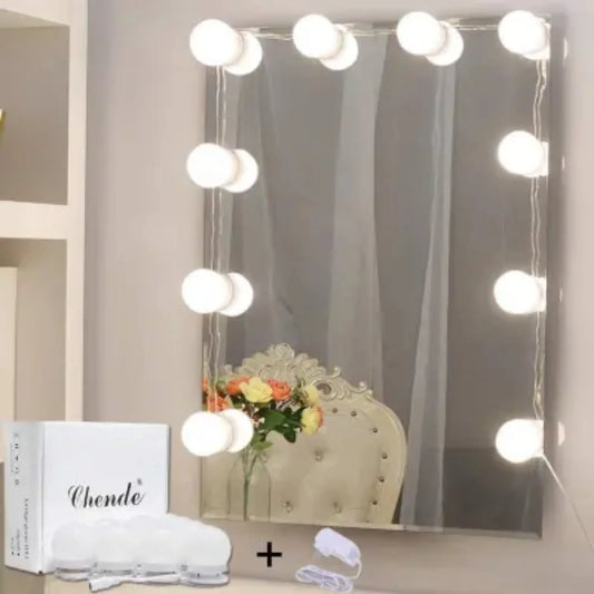 10 Bulb Vanity Light USB Operated Makeup Mirror Lights with 3 Light Modes Cyntinostore