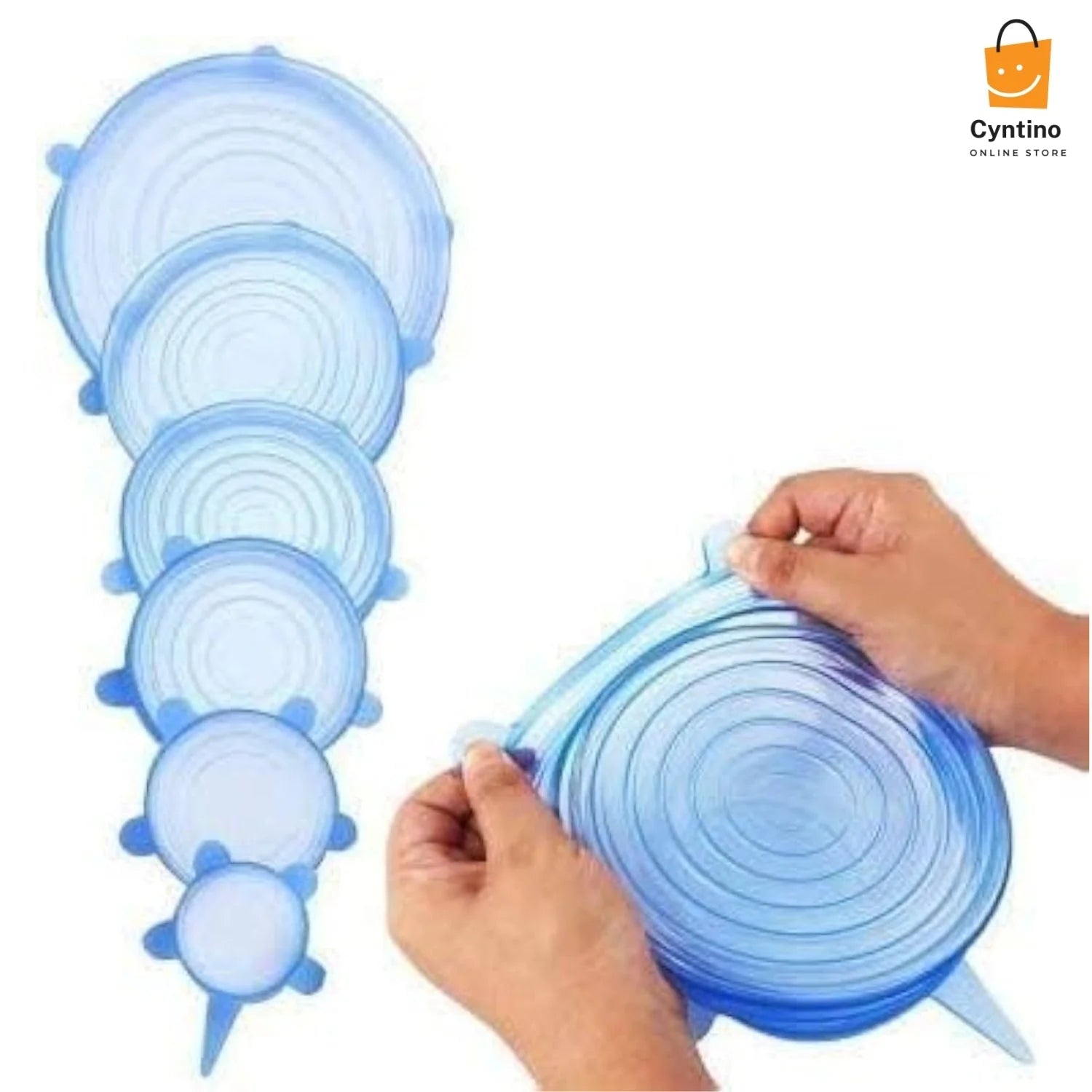 6pcs Reusable Silicone Stretch Lids Airtight, Flexible Food Covers for Bowls &amp; Containers Cyntinostore