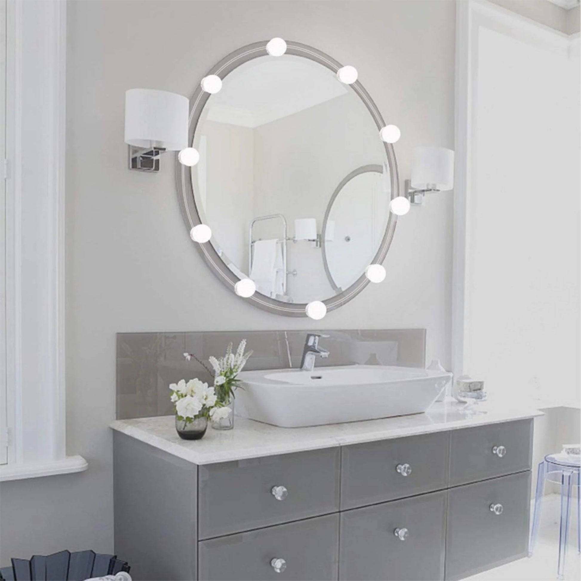 10 Bulb Vanity Light USB Operated Makeup Mirror Lights with 3 Light Modes Cyntinostore