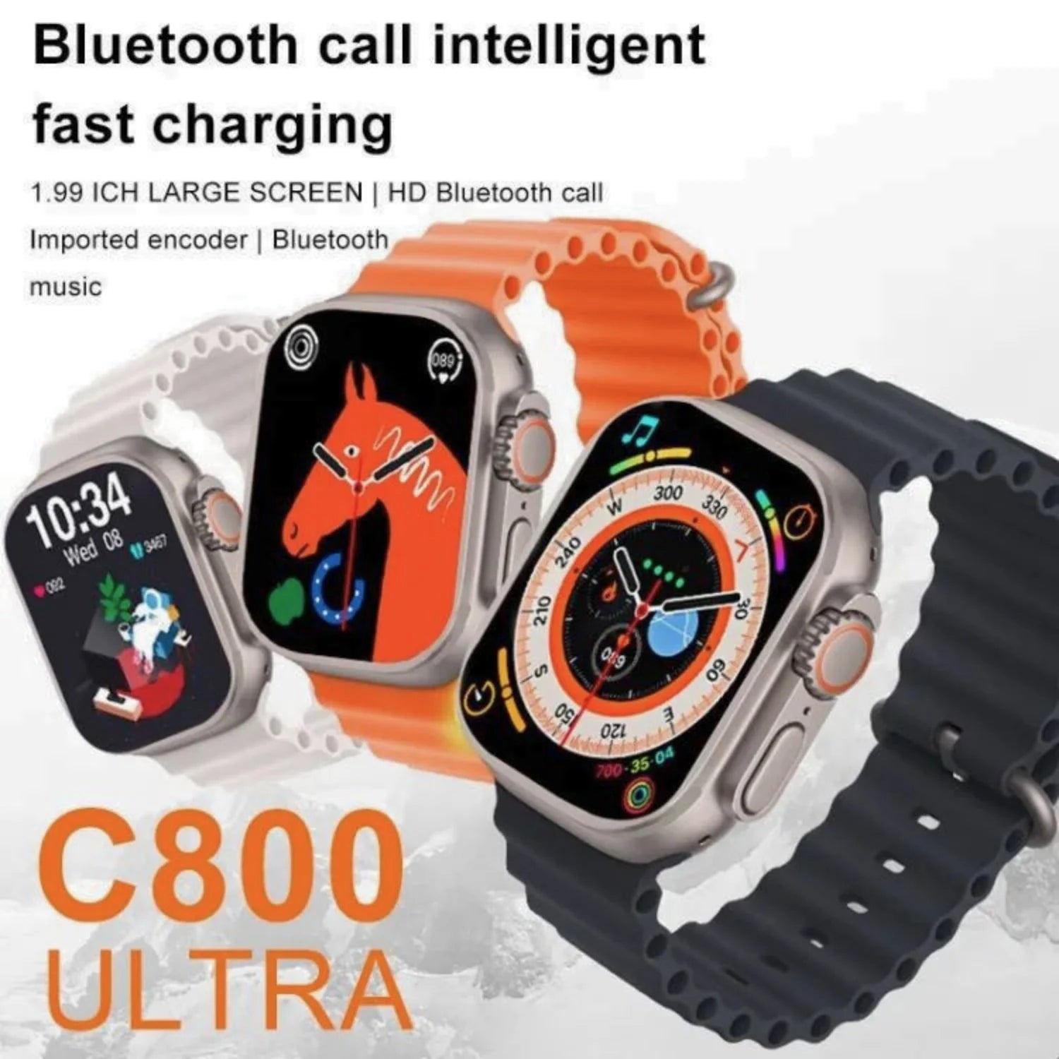 C800 Ultra Smart Watch for Men & Women – Fitness Tracker with Health Monitoring Ar
