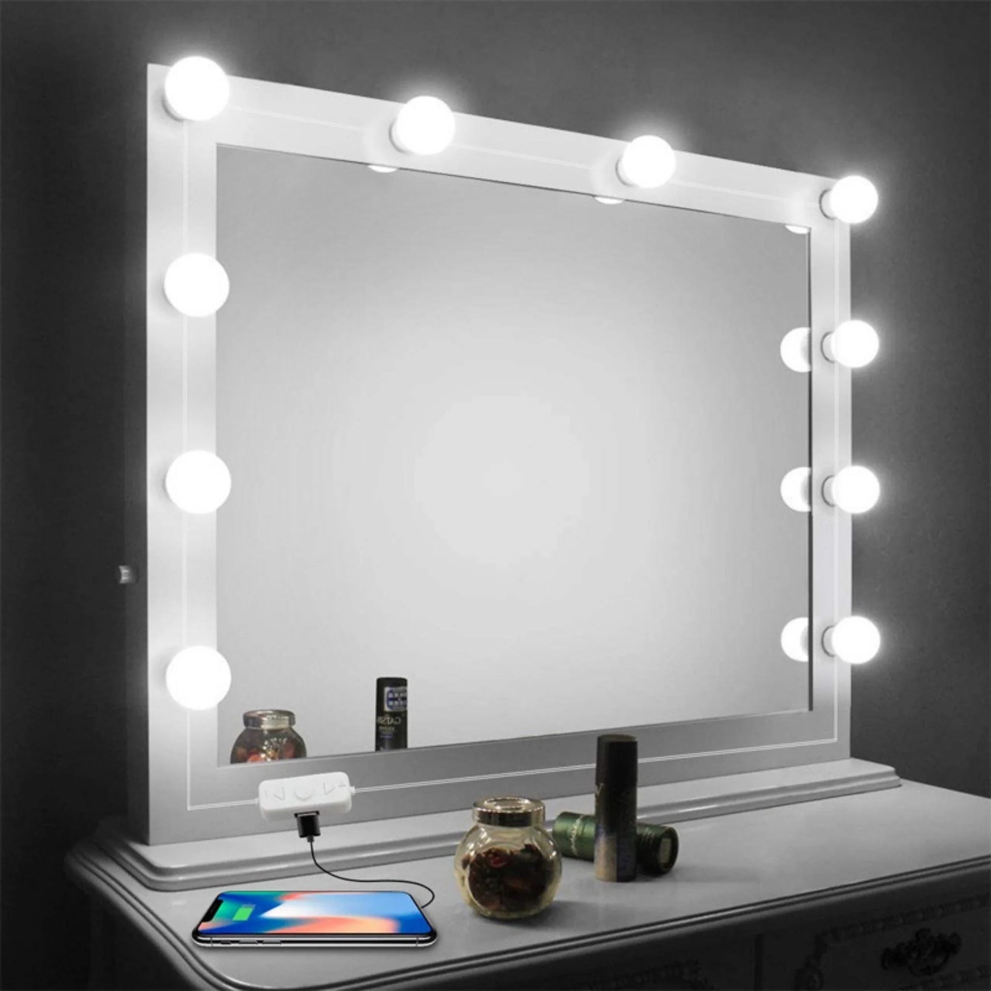 10 Bulb Vanity Light USB Operated Makeup Mirror Lights with 3 Light Modes Cyntinostore