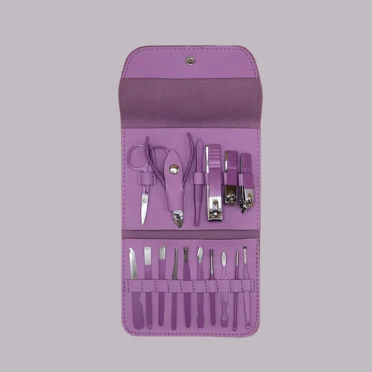 Stainless Steel Manicure Pedicure Kit  16 in 1 Grooming Set Cyntinostore