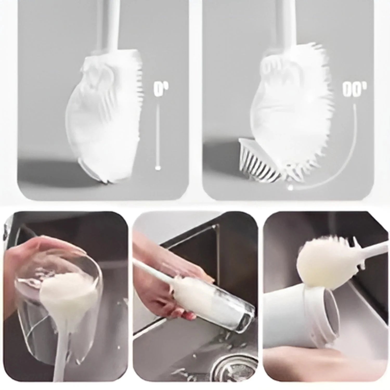 Silicone Bottle Brush Long Handle Cup &amp; Glass Cleaner Cyntinostore