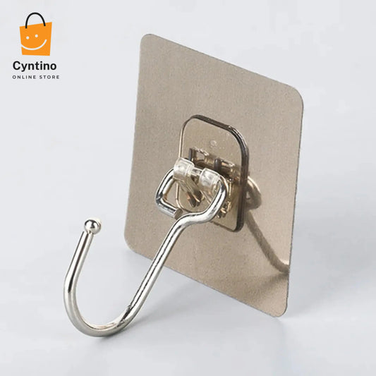 Large Adhesive Wall Hooks Heavy Duty PVC Hooks for Hanging pack of 5 | No Drilling, Waterproof & Reusable Cyntinostore