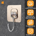 Large Adhesive Wall Hooks Heavy Duty PVC Hooks for Hanging pack of 5 | No Drilling, Waterproof & Reusable Cyntinostore