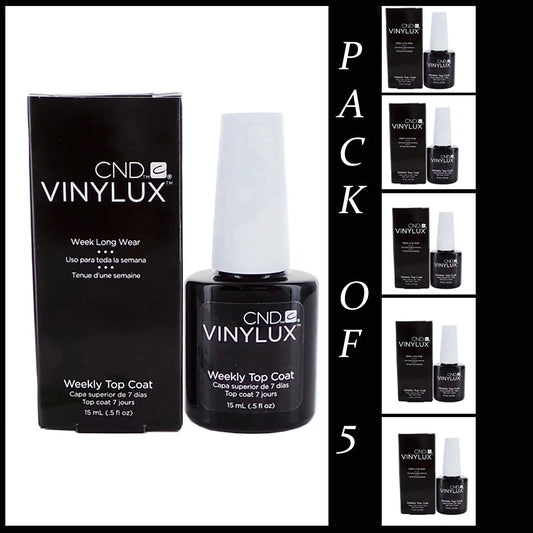 Pack of 5 CND Vinylux Weekly Top Coat pak
