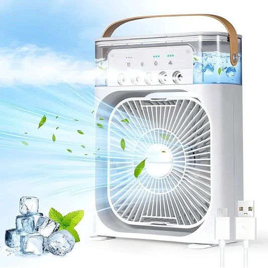 Portable Air Cooling Fan with Humidifier – USB Mini Evaporative Cooler