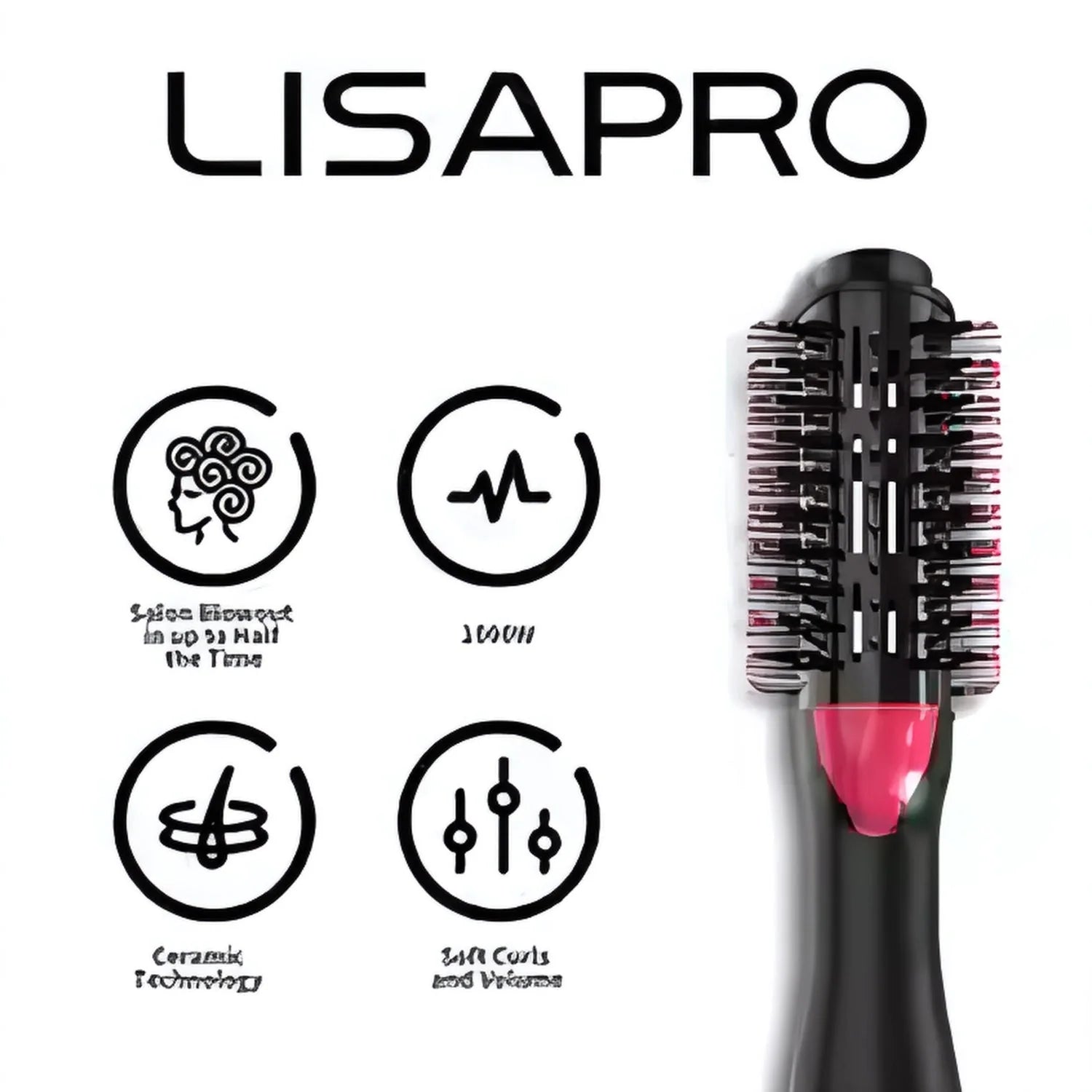LISAPRO 3-in-1 Hair Dryer Brush One-Step Volumize Cyntinostore