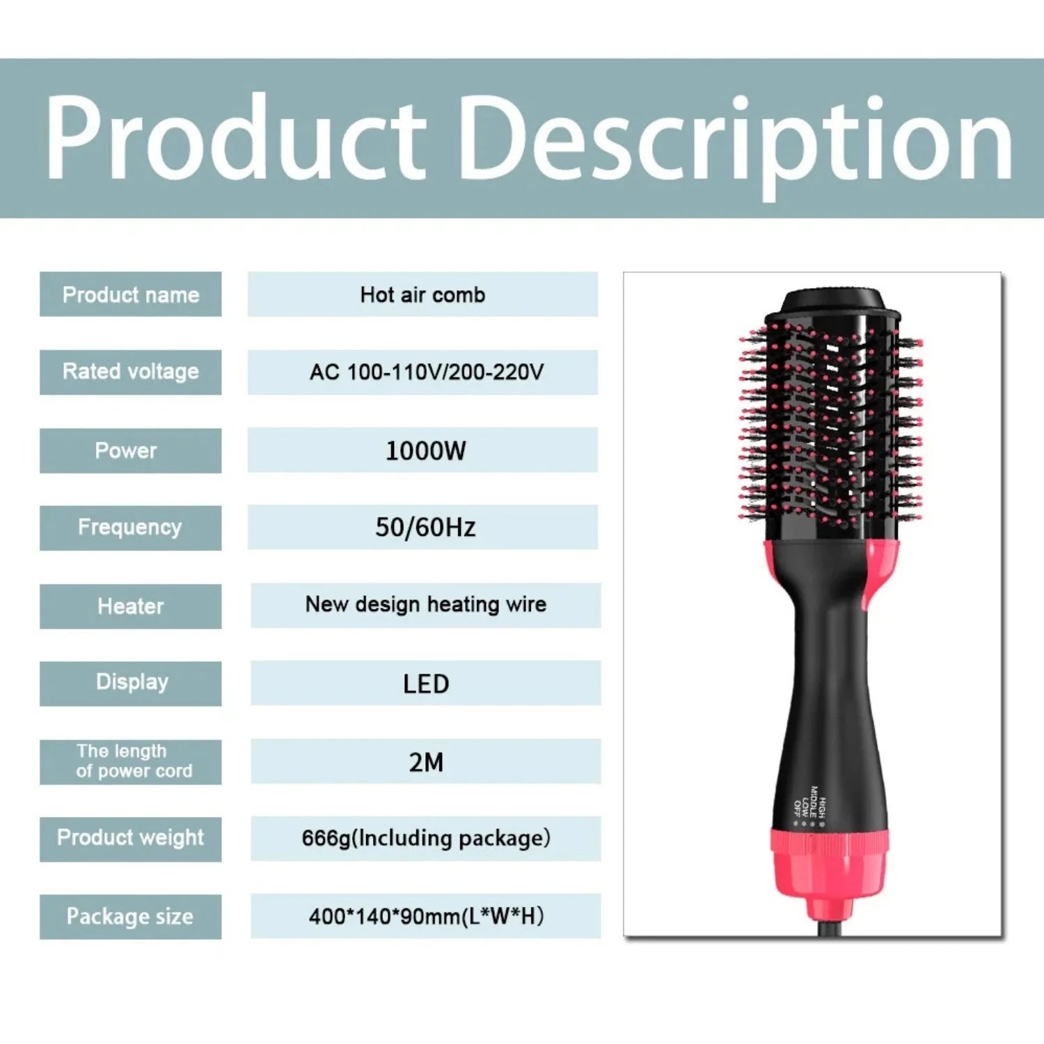 LISAPRO 3-in-1 Hair Dryer Brush One-Step Volumize Cyntinostore