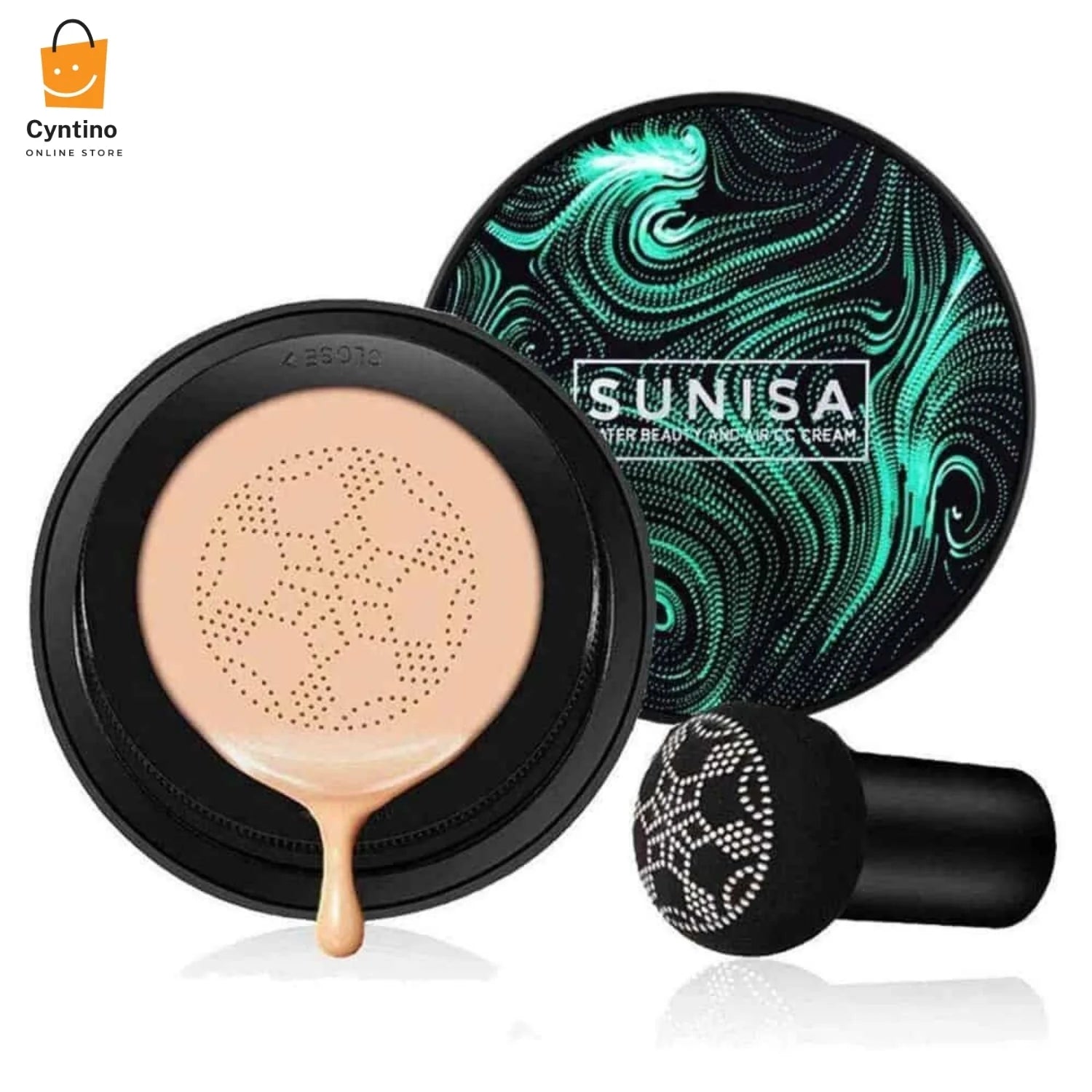 SUNISA Mushroom Head Air Cushion BB/CC Cream Moisturizing, Breathable, Natural Finish Foundation with Concealer Effect Cyntinostore