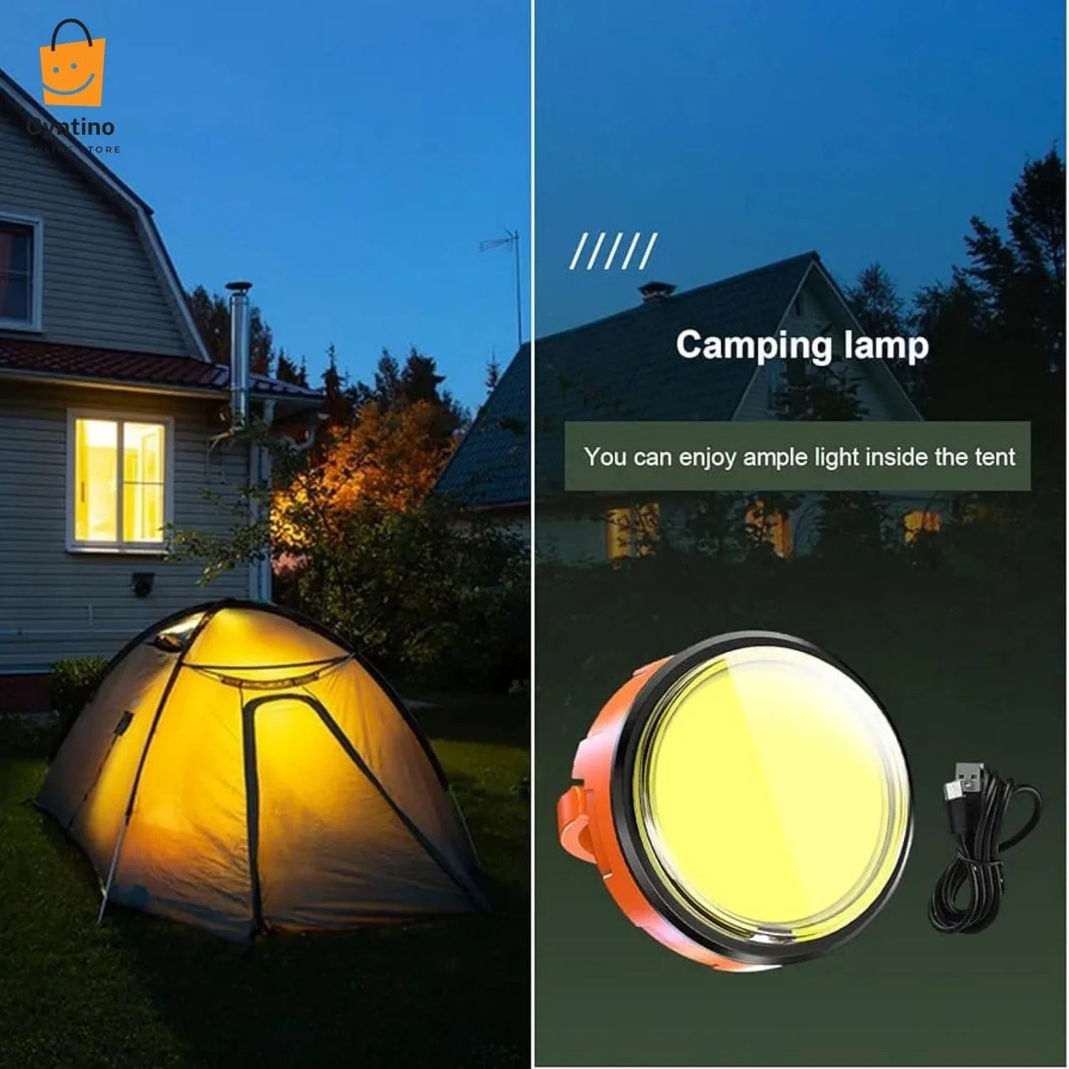 Portable Rechargeable Camping LED Light with Magnetic Base – Outdoor &amp; Indoor Use Cyntinostore