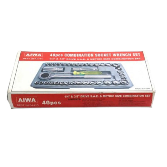 Aiwa 40 Pieces Combination Socket Wrench Set Cyntinostore