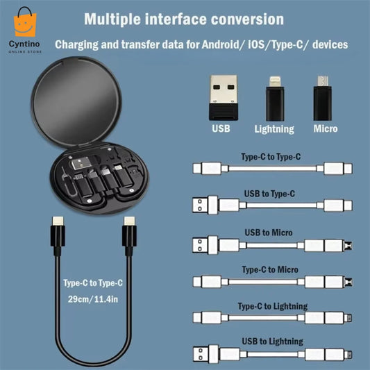 60W Multi-Port Fast Charging Cable &amp; Adapter Kit with OTG Cyntinostore