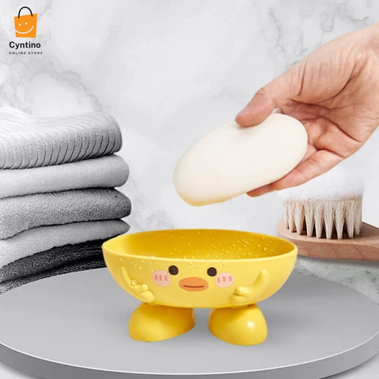 Cartoon Duck Self-Draining Soap Dish Holder Cyntinostore