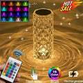 Crystal Table Lamp 16-Color Rose Projector Night Light Cyntinostore