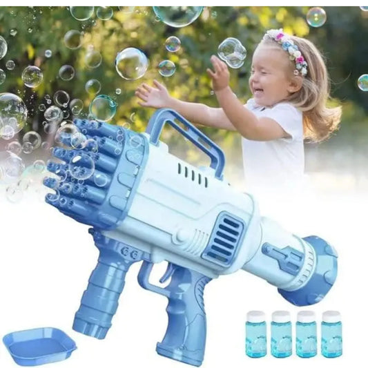 2-in-1 Bubble Gun for Kids – Automatic Bubble Blower &amp; Handheld Fan Cyntinostore