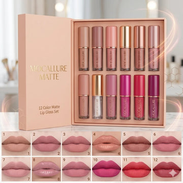 Mocallure Handaiyan 12 Pc Matte Lip Gloss Set – Long Lasting Waterproof Lipstick Kit