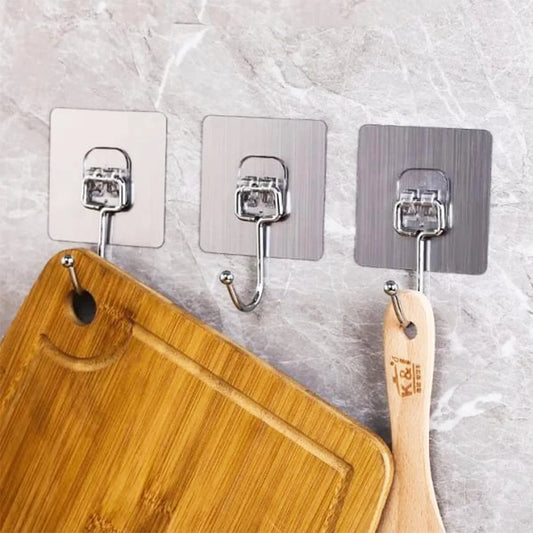 Large Adhesive Wall Hooks Heavy Duty PVC Hooks for Hanging pack of 5 | No Drilling, Waterproof & Reusable Cyntinostore