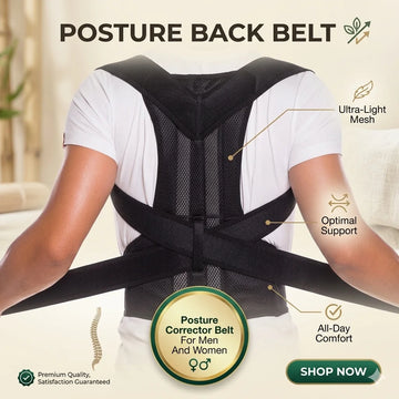 Adjustable Posture Corrector Belt for Men & Women – Back Support Brace for Pain Relief & Spine Alignment
