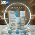 CeraVe skin care products on a marble surface with a blurred bathroom background