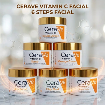CeraVe Vitamin C Facial Kit – 6 Steps Complete Skincare Set for Glowing Skin