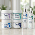 CeraVe skincare products on a neutral background