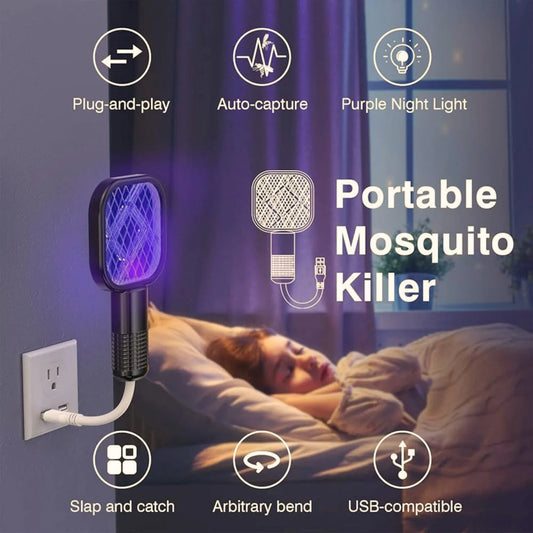 Mini Rechargeable Mosquito Killer Racket  Portable Electric Bug Zapper Cyntinostore