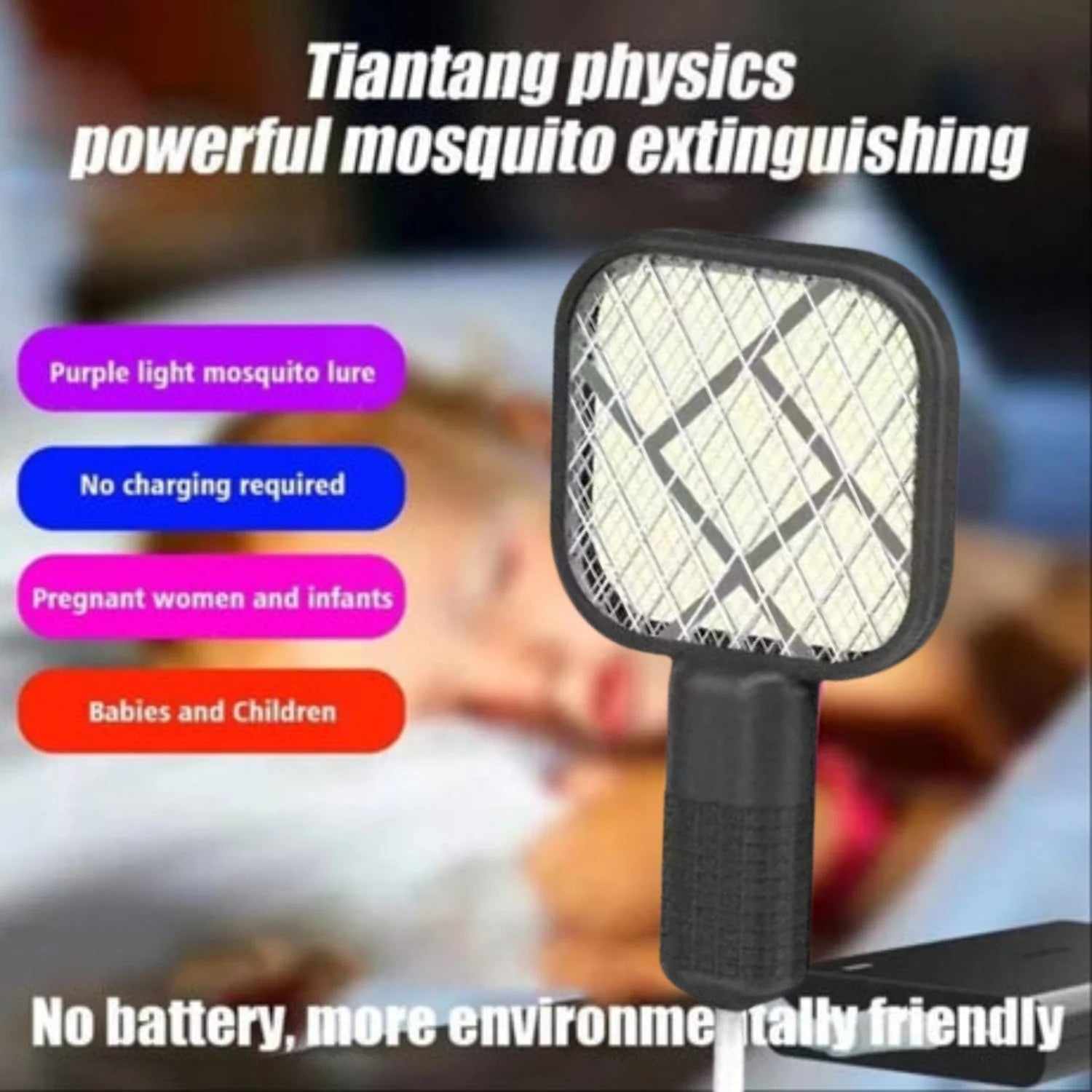 Mini Rechargeable Mosquito Killer Racket  Portable Electric Bug Zapper Cyntinostore